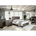 thumbnail image 4 of Rustic Style Dark Walnut Transitional Bedroom Furniture 1pc Bed Plank Style HB FB Eastern King Size Bed Solid Wood, 4 of 6