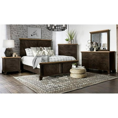 Pemberly Row Chocolate and Honey Brown Queen 4-Piece Bedroom Set