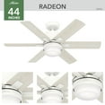 thumbnail image 4 of Hunter - Radeon Indoor Ceiling Fan With Light, Wall Control, 44-inch, Matte White, Casual-style, 4-speed WhisperWind Motor, WiFi Smarthome, 50955, for Living Rooms, Bedrooms, 4 of 17