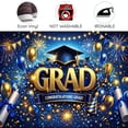 thumbnail image 7 of 6x4ft Blue and Gold Graduation Photography Backdrop, Congratulations Grad Photo Booth Background with Cap Diploma Balloons, 2026 Grad Party Decorations Supplies, 7 of 7