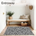 thumbnail image 3 of ODIKA 4'x6' Machine Washable Non-Slip Area Rug, Monochrome Ethereal Phantom with Dynamic Tie Dye Swirls High Traffic Rug, Black, 474056, 3 of 7