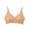 Beige, variant on Women's Solid Color Seamless Wireless Bra, Comfortable Ruffle Trim Soft Bralette Beige XL