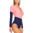 thumbnail image 5 of RELLECIGA Women's Rash Guard Long Sleeve Women Tummy Control Zipper One Piece Swimsuit Sexy Monokini Bathing Suits Color Block Size S, 5 of 6