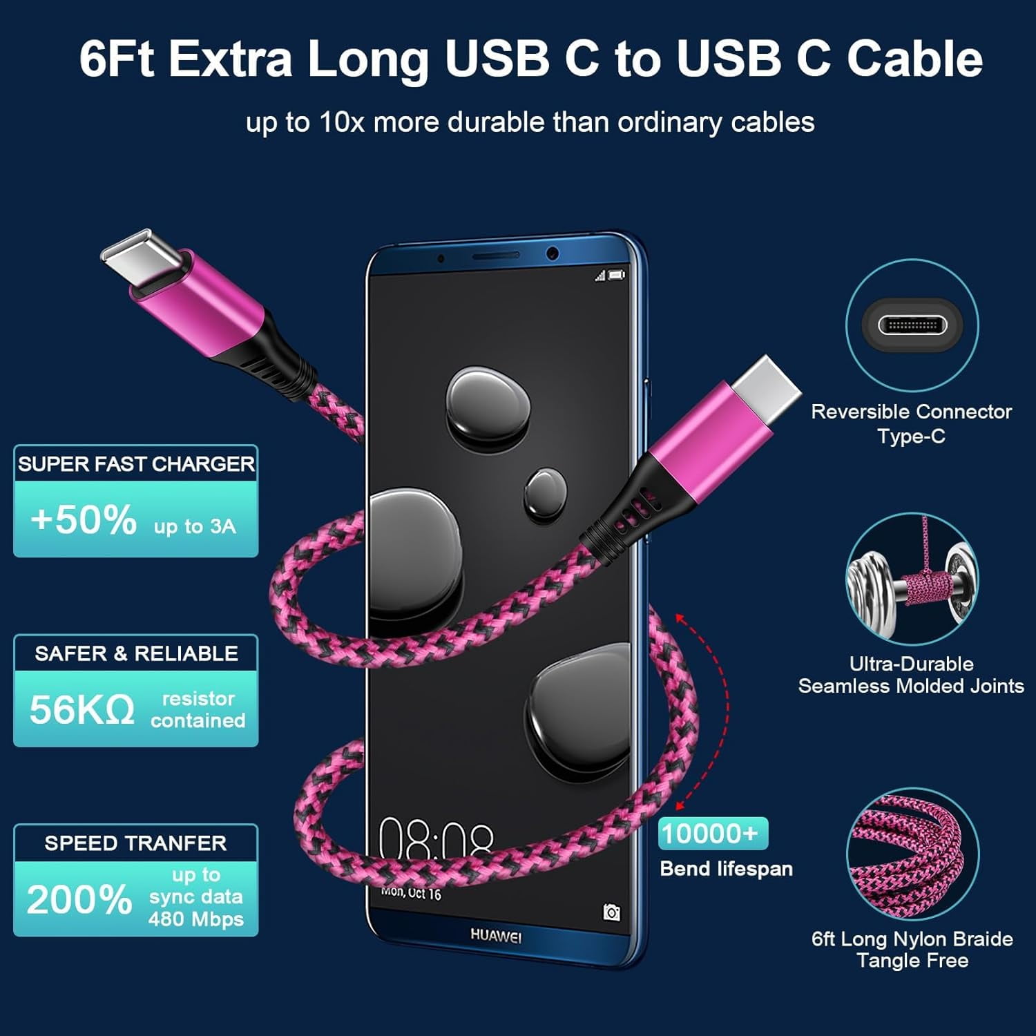 NeoMart Type C Phone Fast Charger for Samsung Galaxy Z Flip7 FE 7 6 5 4 3 Z Fold7 6 5 4 A16 5G A15 A35 A25 A55 A56 S25 Ultra S24 S23 S22 S21,9a,9 Pro XL Fold,9,8,Wall Charger Cube USB C Cable 6FT