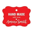 thumbnail image 2 of 100 PCS Hand Made with Love Custom Made Hang Tags Personalized Wedding Favor Gift Paper Tags, 2 of 5