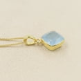 thumbnail image 6 of Aquamarine Pendant Sterling Silver Pendant Square Gemstone Pendant Minimalist Pendant Necklaces for Women, 6 of 6