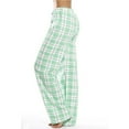 thumbnail image 2 of Lenpel Pajama Pants for Women Plus Size Elastic High Waisted Drawstring Plaid Wide Leg Lounge Pants Soft Casual Pj Bottoms(Mint Green,Medium), 2 of 4