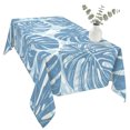 thumbnail image 2 of Blue Monstera Deliciosa Table Cloth Waterproof Tablecloths, Summer Botanical Tropical Tablecloth Dining Table Cover for Kitchen Party Tabletop Outdoor, Rectangle Tablecloth 54x108 Inch, 2 of 9