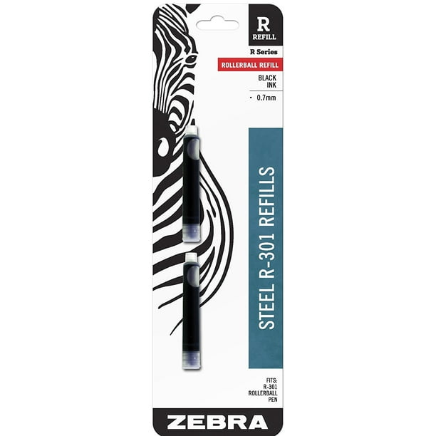 Zebra R Refill 0 7mm Black 2 Pack Fits The New Model Zebra R 301 Steel Rollerball Pens By Zebra Pen Walmart Com Walmart Com