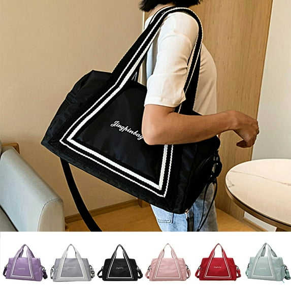 Happy Date Large Capacity Folding Travel Bag Lightweight Waterproof Foldable Travel Duffel Bag Weekender Overnight Bag Shoulder Bag with Dry and Wet Pocket Gym Tote Bag