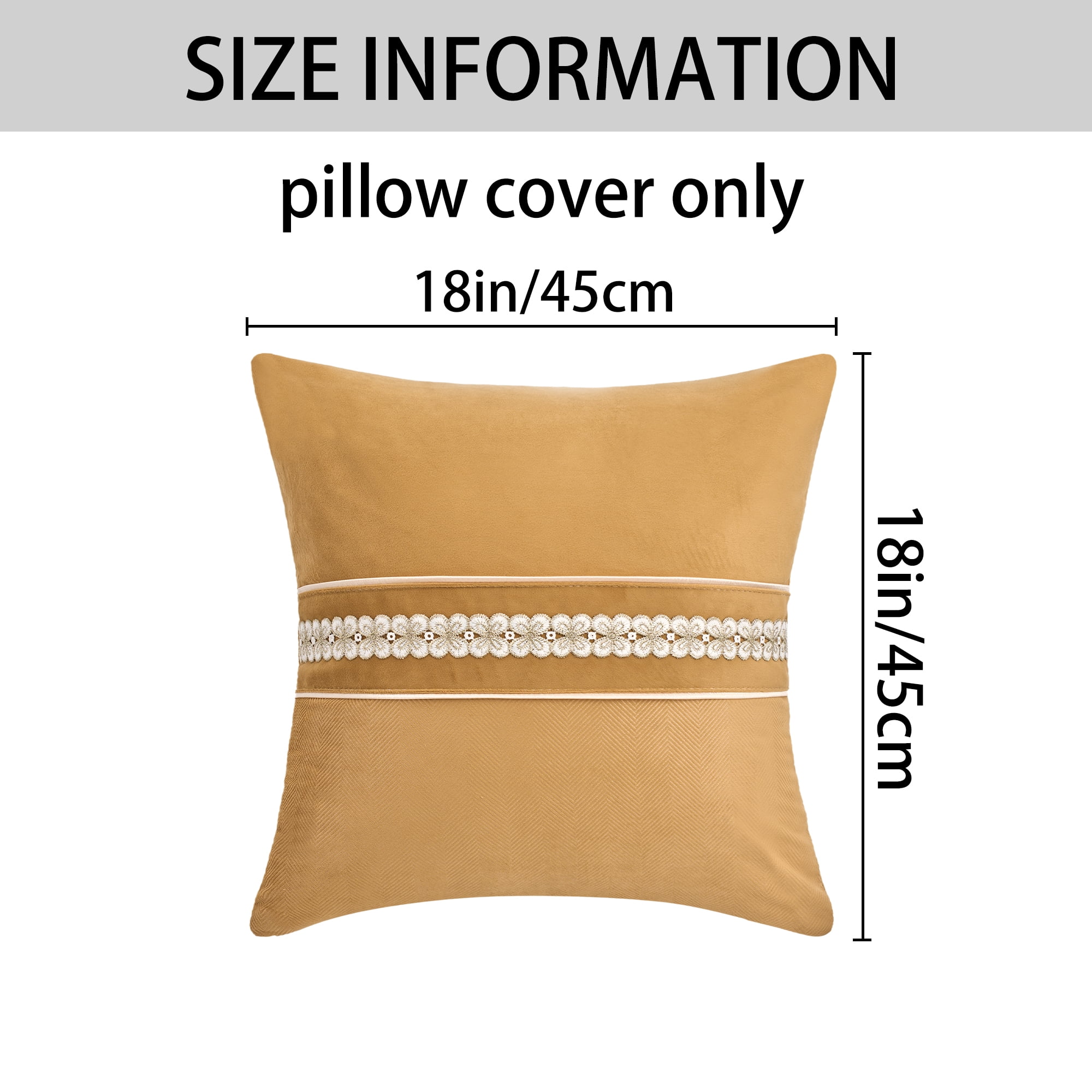 Unique Bargains Set of 2 Soft Throw Pillow Covers with Cute Embroidery Yellow