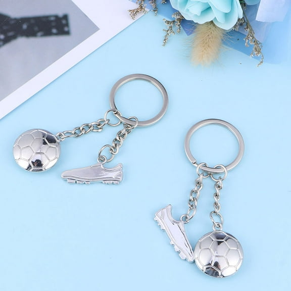 UNOMOR 1 Pc Mini Cute Soccer Keychain Silver Decorative Friends and Families