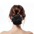 thumbnail image 4 of Moño para mujer, redecilla con lazo, pasador, accesorio para el cabello para azafatas, bancos, hoteles, personal de restaurantes, color negro, 4 of 8