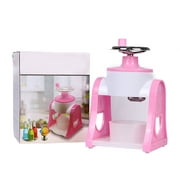 Manual Snow Cone Machine Hand-Crank Ice Slush Machine Household Shaved Ice Maker with Stainless Steel Blade