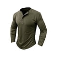 thumbnail image 3 of TRKIYQC Camiseta para Hombre, Manga Larga con Cuello Henley y Cierre con Botones, Tops de Otoño Ajustados, Ropa de Calle para Diario Informal TRKIYQC moda, 3 of 7