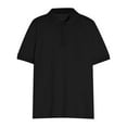 thumbnail image 3 of JTieacloth Mens Classic Shirt Men's Plus Size Lapel Slim Short Sleeved T Shirt Black XXXL, 3 of 6