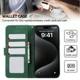 thumbnail image 4 of for Samsung Galaxy A25 5G Premium PU Leather Wallet Flip Case, RFID Blocking Magnetic Card Slots Cash Pocket Kickstand Multifunctional Drop Protective Phone Cover for A25 5G, Green, 4 of 6