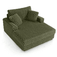 thumbnail image 2 of Brick Attic 53W" Sofa Bed, Oversized Corduroy Reclining Floor Sofa Bed, Wide Seat Sofa Couch with 2 Pillows, Adult Cozy Sleeper Sofa for Living Room Bedroom, Green, 2 of 6