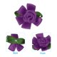 thumbnail image 3 of Rosas de cinta de satén mini Uxcell, pequeñas rosetas de flores de tela, con hojas verdes púrpura oscuro, 3 of 6