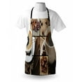 thumbnail image 3 of Brown Apron Coffee Themed Collage Close Up Mugs Beans on Wooden Table Aromatic Roasted Espresso Drink, Unisex Kitchen Bib Apron with Adjustable Neck for Cooking Baking Gardening, Brown, by Ambesonne, 3 of 3