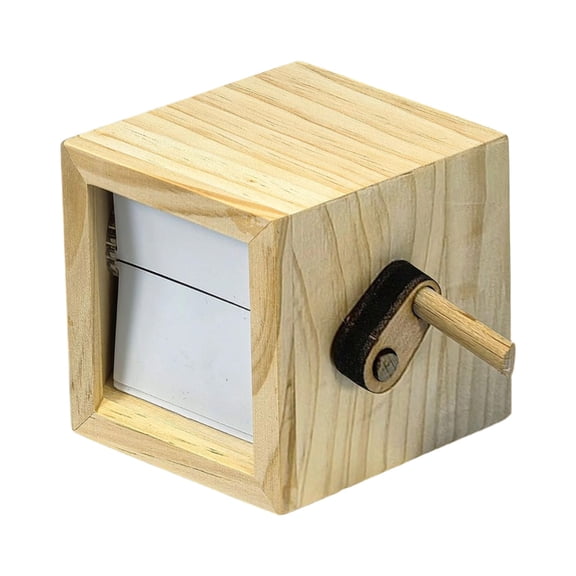 Beige Hand Cranked Glowing Photo Flip Book In Wooden Box Customizable For A Special Couples Gift