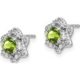 thumbnail image 2 of 14K White Gold Peridot And Diamond Post Earrings (Width 8.8) (Length 8.8) - Jbsp, 2 of 5