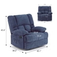 thumbnail image 6 of MAYEERTY Blue Oversized Rocking Recliner Sofa for Adults, Chenille, Ergonomic, Perfect for Living Room, 6 of 7