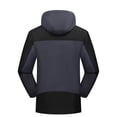 thumbnail image 6 of Windbreaker Jackets for Men Unisex Hooded Long Sleeve Patchwork Zipper Hardshell Fleece Hiking Wear Outerwear Coat Mens Windbreaker Jackets Dark Gray L, 6 of 7