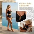 thumbnail image 6 of NICELF Women's High Waisted Bikini Set - Sexy V-Cut Bathing Suit for Women with U-Shape Metal Trim, Push Up Ruched Textured Swimsuit for Women 2026 Summer Beach, Black, 6 of 7
