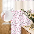 thumbnail image 3 of No Hook Shower Curtain, Pink Spring Floral Shower Curtains for Bathroom with See Through Top Window, Summer Botanical Elegant Waterproof & Washable Bath Curtain Long 72"x78", 3 of 9