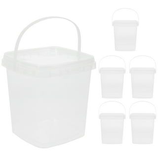 10pcs Square Clear Small Bucket with Lid Ice Cream Bucket Milk Tea Popcorn  Bucket 500ml 