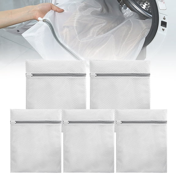 5Pcs Honeycomb Mesh Laundry Bags for Delicates, Durable Wash Bags with Zipper, Lingerie, Socks, Clothes Protection
