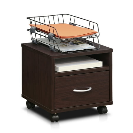 Furinno Indo Pee Under Desk Utility Cart With Casters Espresso Furinno Indo Pee Under Desk Utility Cart With Casters Espresso