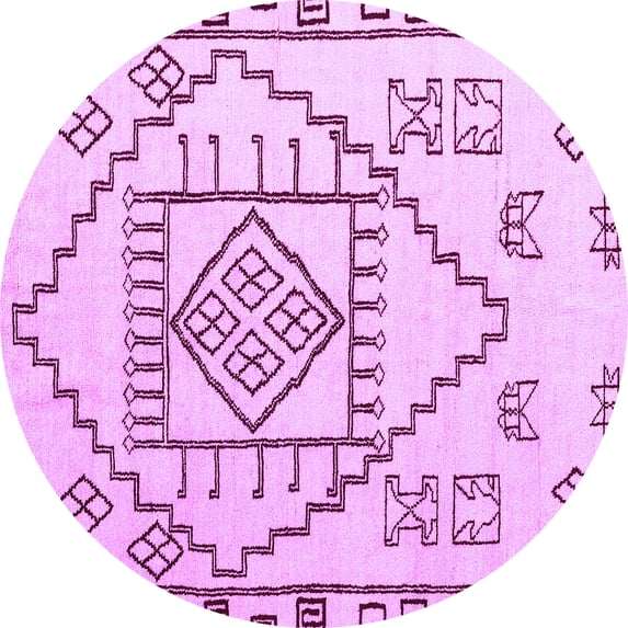 Ahgly Company Indoor Round Solid Purple Modern Area Rugs, 6' Round