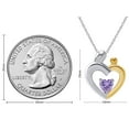 thumbnail image 5 of AFFY Mother's Day Jewelry Gift Heart Cut Simulated Alexandrite Two Tone Mom Pendant Necklace In 14k White Gold Over Sterling Silver, 5 of 7