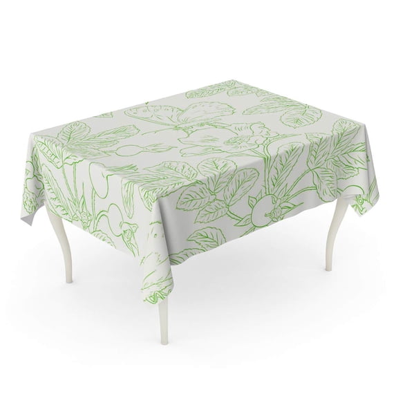 LADDKE Pink Toile Wild Roses Pattern Drawing Flower Sketch Antique Tablecloth Table Desk Cover Home Party Decor 60x120 inch