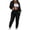 Black#N, variant on KIJBLAE Savings Sweatsuits for Women Set 2 Piece Patchwork Tracksuits Solid Long Sleeve Crop Jacket Pants Set Black XL