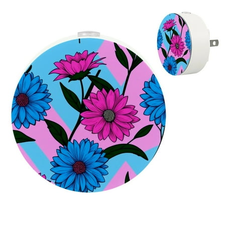 

YZUOUZY Bedside Lamps Small Lamp Small Bedside Lamps Set of 2 Pink and Blue Iris Floral Wildflower