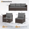 thumbnail image 3 of Gymax 3PCS Patio Sectional Sofa Set w/Right Arm Sofa & Left Arm Sofa Soft Cushions Grey, 3 of 10