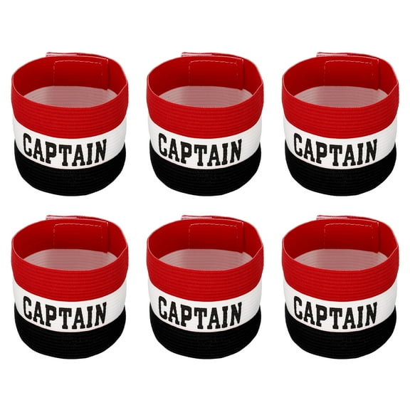 Uxcell Elastic Captain's Armband Soccer Team Training Arm Band Black White Red 6 Pack