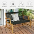 thumbnail image 2 of Topcobe 2-Person Acacia Wood Yard Bench for Balcony and Patio, Outdoor Patio Furniture for Balcony Garden Backyard-Black, 2 of 9