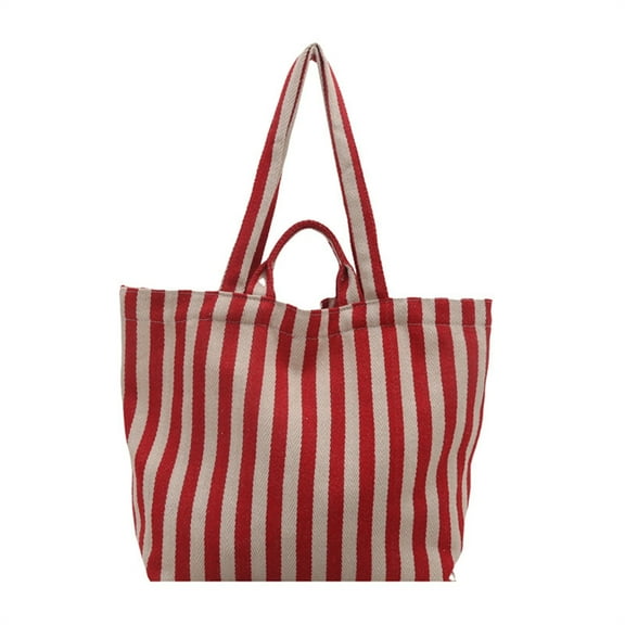 Sinyiin Women Everyday Bag Fashion Handbag All-matching Shopping Bag Large Capacity Commuting Bag Casual Striped Shoulder Bag