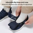 thumbnail image 3 of Womens Walking Shoes with Wide Toe Box, Hook and Loop Diabetic Shoe for Women Bunion Flat Feet Neuropathy Hammertoes with Arch Support, Navy, 7.5 US, 3 of 6