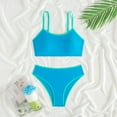 thumbnail image 4 of Linfrsh Women Two Piece Bikini Set High Waisted Color Block Swim Suit 2025 Summer Beach Womens Bathing Suit Blue,L, 4 of 7