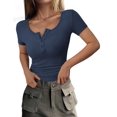 thumbnail image 1 of Remera PRETTYGARDEN 2025 Slim Fit Henley con Botones Azul Oscuro L, 1 of 9