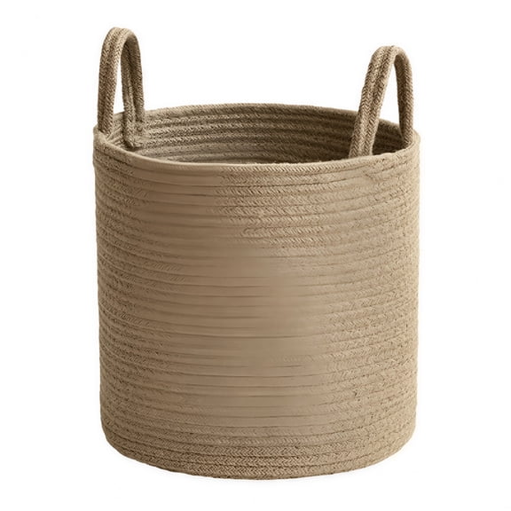 LAMIRO Large Blanket Basket,Woven Rope Basket With Handles,Dirty Clothes Basket for Blankets for Living Room,Baby Toy Storage Basket,Wicker Woven Big Round Laundry Basket Hamper