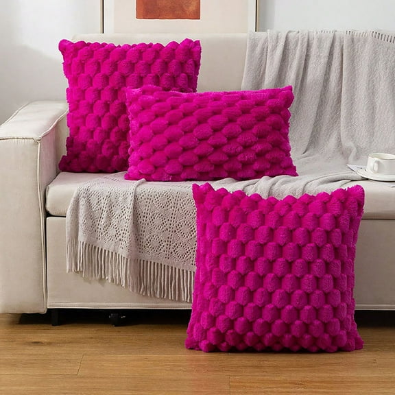 Plush Throw Pillows Cover,Velvet Lumbar Support Pillow Cover,Solid Color Decorative Cushion with Hidden Zipper For Office on Sale,Sofa,Comfortable Bedside Cushions,Pleated Decorative Throw Pillow