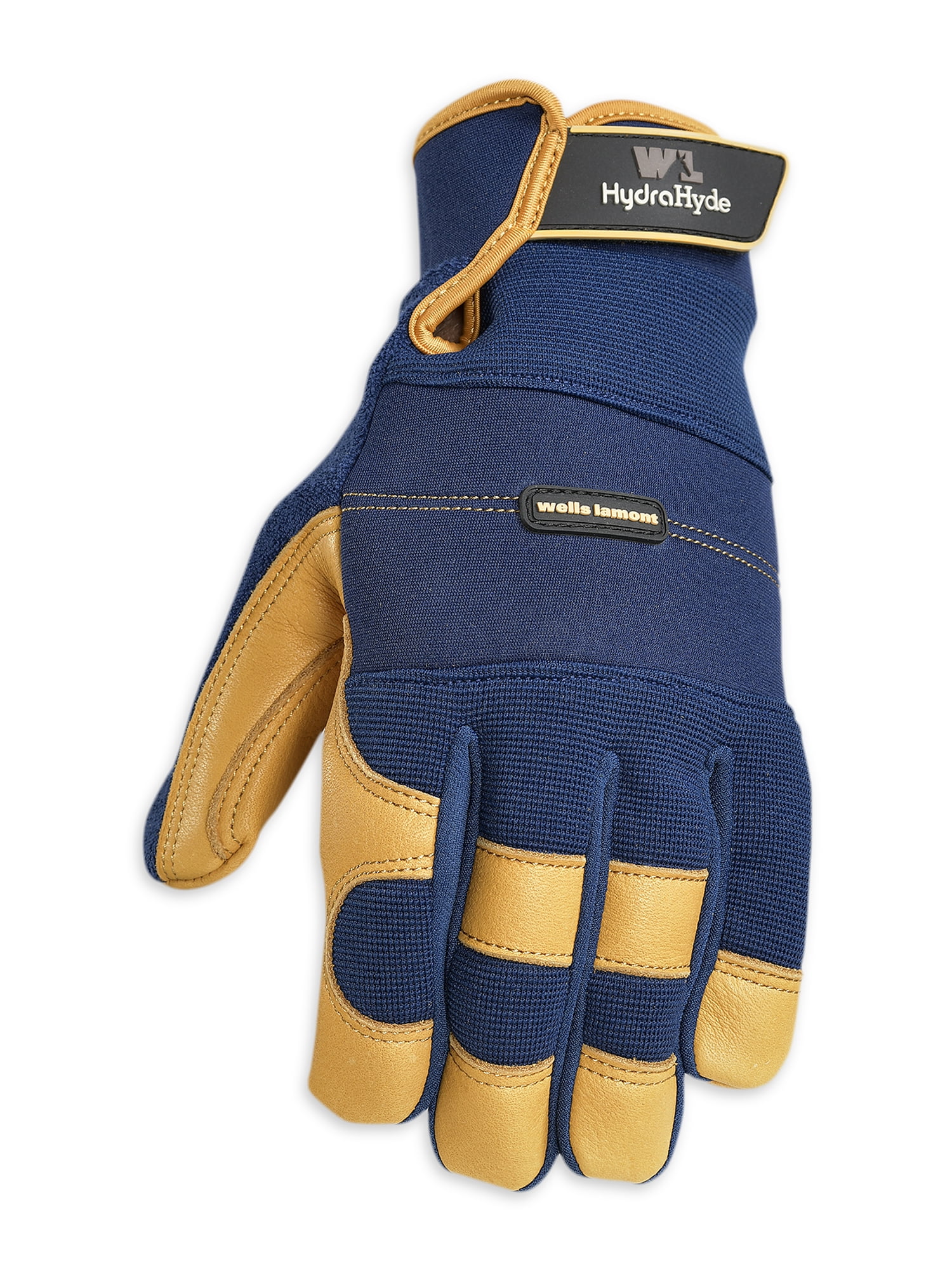 Women's HydraHyde Water-Resistant Leather Palm Hybrid Work Gardening Gloves Medium Wells Lamont 3250