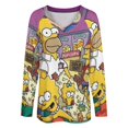 thumbnail image 4 of Simpsons Womens T Shirts V Neck Long Sleeve Tops Causal Loose Summer T-Shirts L, 4 of 7
