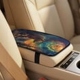 thumbnail image 3 of Xoenoiee Galaxy Bear Forest Print 5 PCS Car Accessories Faux Leather Automotive Seat Covers Full Set Seat Belt Pads Center Console Cover for Women Men, 3 of 7